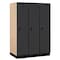 Salsbury Industries 1 Tier Designer Locker, 54"Wx76"Hx24"D, 3 Door, Black 18-21364BLK - alternate 1